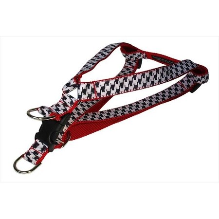 Sassy Dog Wear HERRINGBONE-WHITE-BLK.2-H Houndstooth Dog Harness; Black & White - Small